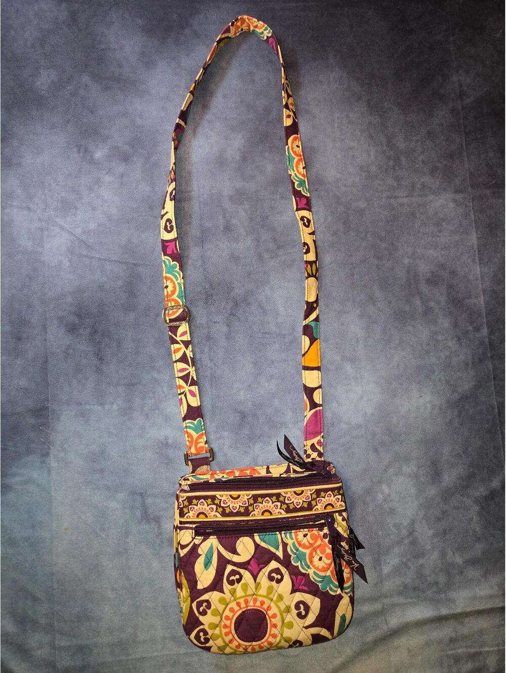 Vera bradley plum crazy crossbody with front flap